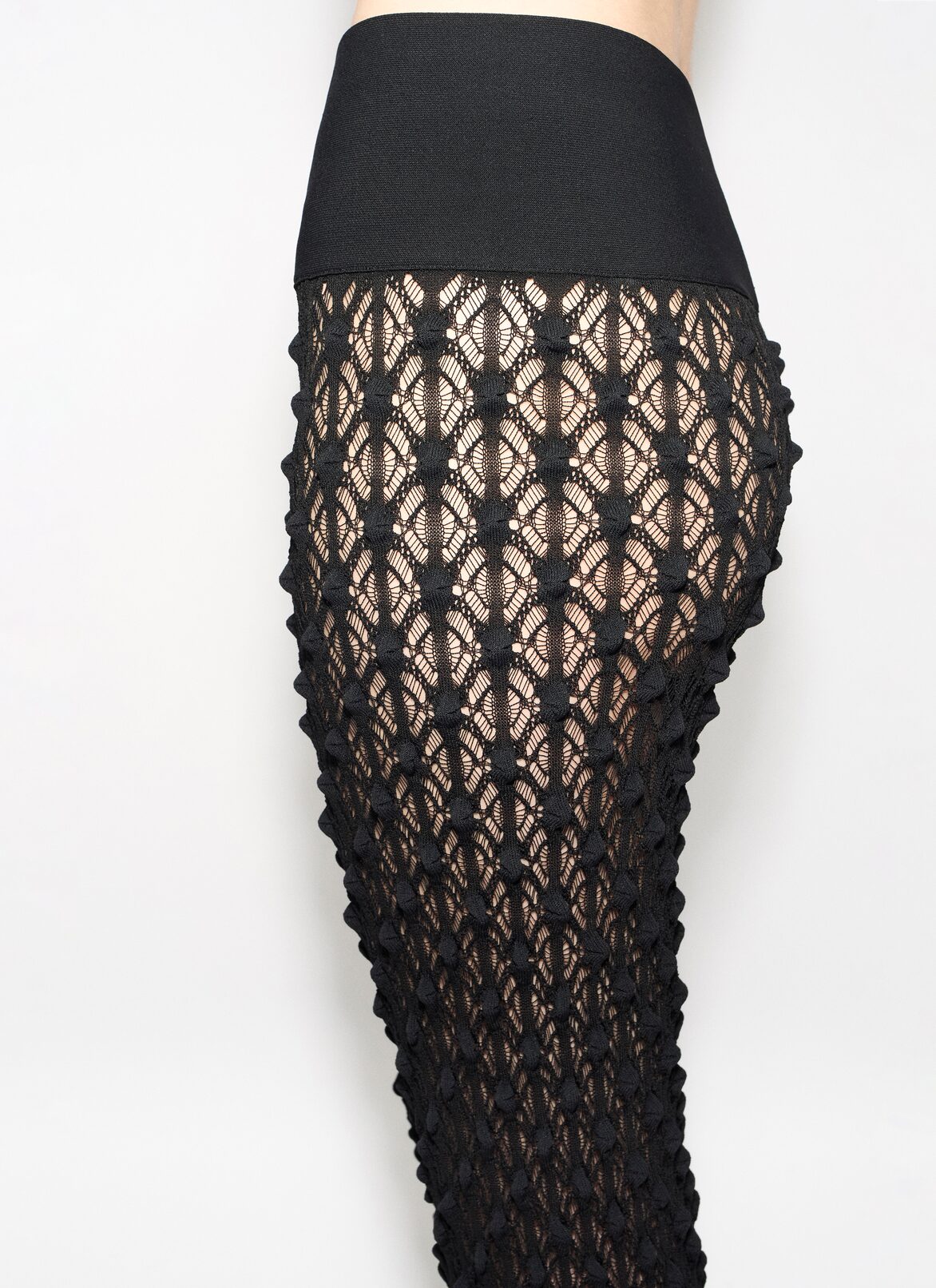 LACE KNIT PANTS  ALAÏA BLACK LACE KNIT PANTS